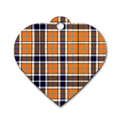 Tartans Yellow 34 Dog Tag Heart (two Sides) by impacteesstreetwearfour