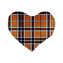 Tartans Yellow 34 Standard 16  Premium Flano Heart Shape Cushions by impacteesstreetwearfour