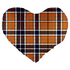 Tartans Yellow 34 Large 19  Premium Flano Heart Shape Cushions by impacteesstreetwearfour