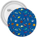 Space Rocket Solar System Pattern 3  Buttons Front