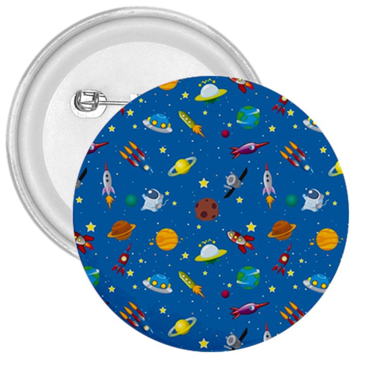 Space Rocket Solar System Pattern 3  Buttons