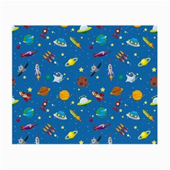 Space Rocket Solar System Pattern Small Glasses Cloth (2 Sides) by Vaneshart