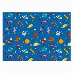 Space Rocket Solar System Pattern Large Glasses Cloth by Vaneshart