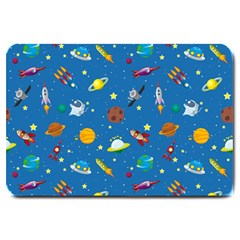 Space Rocket Solar System Pattern Large Doormat  by Vaneshart