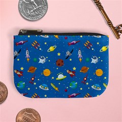 Space Rocket Solar System Pattern Mini Coin Purse by Vaneshart