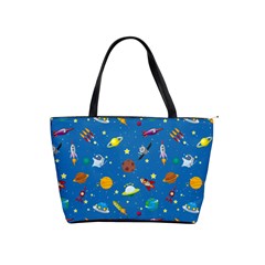 Space Rocket Solar System Pattern Classic Shoulder Handbag by Vaneshart