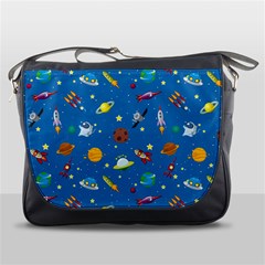 Space Rocket Solar System Pattern Messenger Bag by Vaneshart