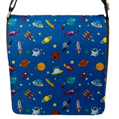 Space Rocket Solar System Pattern Flap Closure Messenger Bag (s) by Vaneshart