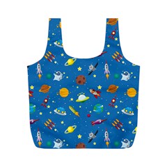 Space Rocket Solar System Pattern Full Print Recycle Bag (m) by Vaneshart