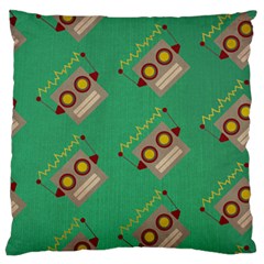 Toy Robot Large Flano Cushion Case (two Sides) by Vaneshart