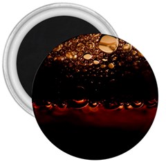 Water Drops Bubbles Macro Close Up Brown 3  Magnets by Vaneshart