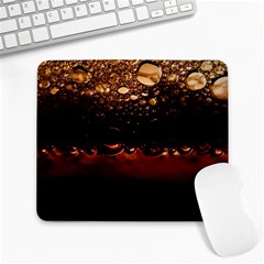 Water Drops Bubbles Macro Close Up Brown Large Mousepads by Vaneshart