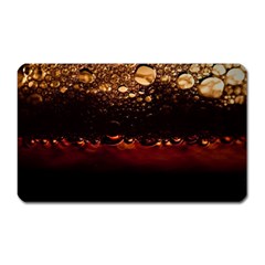 Water Drops Bubbles Macro Close Up Brown Magnet (rectangular) by Vaneshart