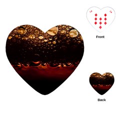 Water Drops Bubbles Macro Close Up Brown Playing Cards Single Design (heart) by Vaneshart