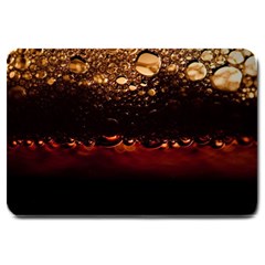 Water Drops Bubbles Macro Close Up Brown Large Doormat  by Vaneshart