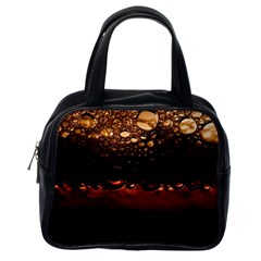 Water Drops Bubbles Macro Close Up Brown Classic Handbag (one Side) by Vaneshart