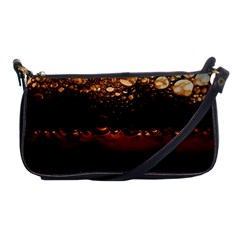 Water Drops Bubbles Macro Close Up Brown Shoulder Clutch Bag by Vaneshart