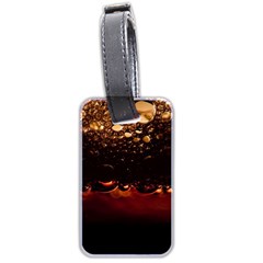 Water Drops Bubbles Macro Close Up Brown Luggage Tag (two Sides) by Vaneshart