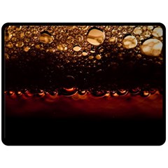 Water Drops Bubbles Macro Close Up Brown Double Sided Fleece Blanket (large)  by Vaneshart