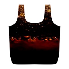 Water Drops Bubbles Macro Close Up Brown Full Print Recycle Bag (l) by Vaneshart