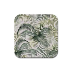 Vector Palm Leaves Pattern  Illustration Rubber Square Coaster (4 Pack)  by Vaneshart