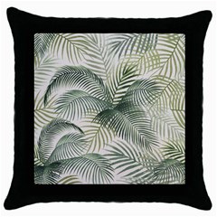 Vector Palm Leaves Pattern  Illustration Throw Pillow Case (black) by Vaneshart