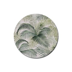 Vector Palm Leaves Pattern  Illustration Rubber Round Coaster (4 Pack)  by Vaneshart