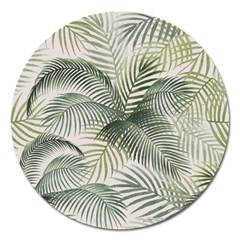 Vector Palm Leaves Pattern  Illustration Magnet 5  (round) by Vaneshart