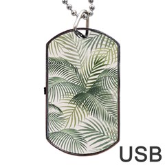 Vector Palm Leaves Pattern  Illustration Dog Tag Usb Flash (one Side) by Vaneshart