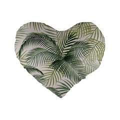 Vector Palm Leaves Pattern  Illustration Standard 16  Premium Heart Shape Cushions by Vaneshart