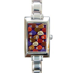 Tree Pattern Background Rectangle Italian Charm Watch