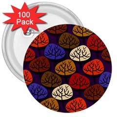 Tree Pattern Background 3  Buttons (100 Pack)  by Vaneshart