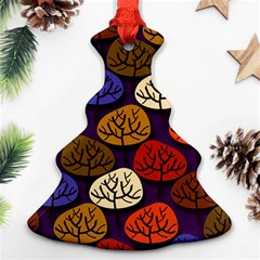 Tree Pattern Background Christmas Tree Ornament (two Sides) by Vaneshart