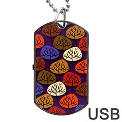 Tree Pattern Background Dog Tag Usb Flash (one Side) by Vaneshart