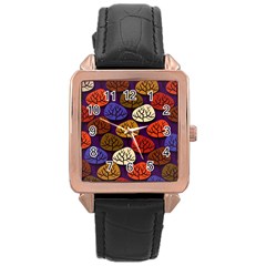 Tree Pattern Background Rose Gold Leather Watch  by Vaneshart