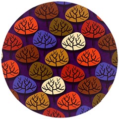 Tree Pattern Background Wooden Puzzle Round by Vaneshart