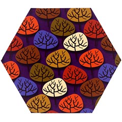 Tree Pattern Background Wooden Puzzle Hexagon by Vaneshart