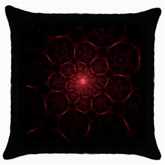 Fractal Spiral Depth Light Red Swirling Lines Throw Pillow Case (black) by Vaneshart