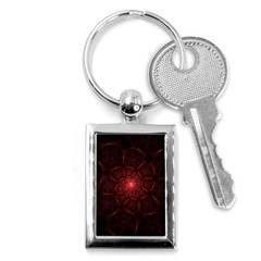 Fractal Spiral Depth Light Red Swirling Lines Key Chain (rectangle) by Vaneshart