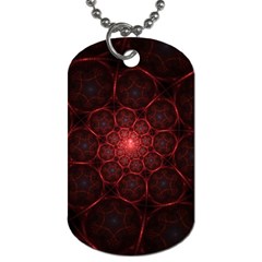 Fractal Spiral Depth Light Red Swirling Lines Dog Tag (one Side) by Vaneshart