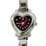 Fractal Spiral Depth Light Red Swirling Lines Heart Italian Charm Watch Front