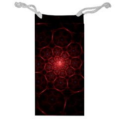 Fractal Spiral Depth Light Red Swirling Lines Jewelry Bag by Vaneshart