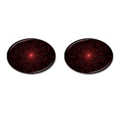 Fractal Spiral Depth Light Red Swirling Lines Cufflinks (oval) by Vaneshart