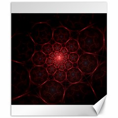 Fractal Spiral Depth Light Red Swirling Lines Canvas 8  X 10  by Vaneshart