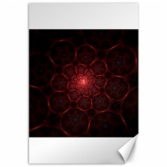 Fractal Spiral Depth Light Red Swirling Lines Canvas 12  X 18  by Vaneshart