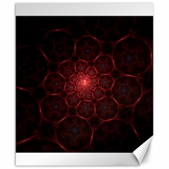 Fractal Spiral Depth Light Red Swirling Lines Canvas 20  X 24  by Vaneshart