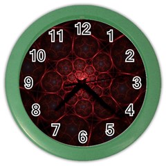 Fractal Spiral Depth Light Red Swirling Lines Color Wall Clock by Vaneshart