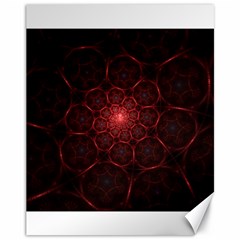 Fractal Spiral Depth Light Red Swirling Lines Canvas 11  X 14  by Vaneshart