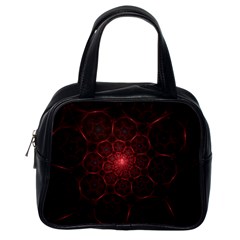 Fractal Spiral Depth Light Red Swirling Lines Classic Handbag (one Side) by Vaneshart