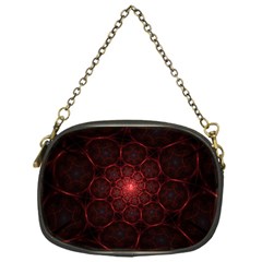 Fractal Spiral Depth Light Red Swirling Lines Chain Purse (one Side) by Vaneshart